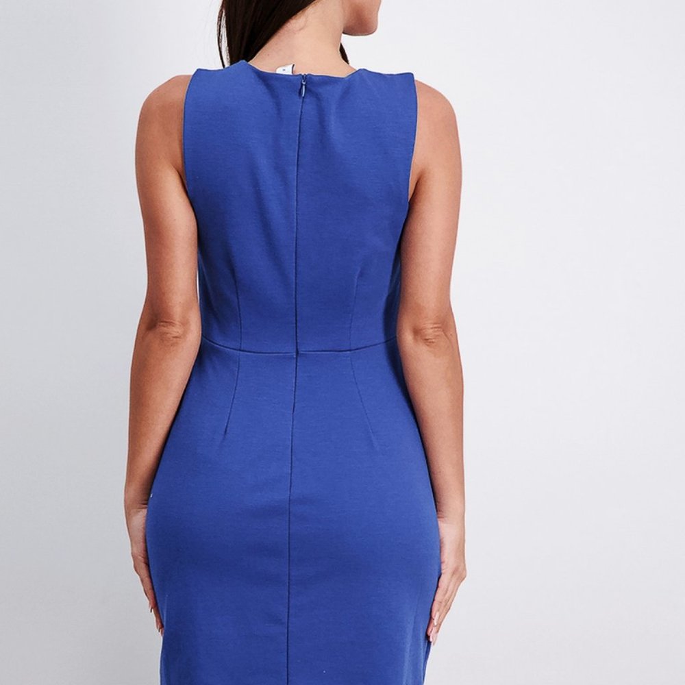Old Navy Sleeveless Ponte-Knit Sheath Rhapsody in Blue Sz L - Picture 3 of 3